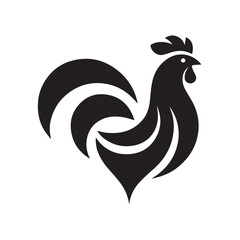 Obraz premium Stylish Black and White Rooster Silhouette Design