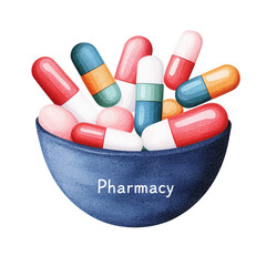 Colorful Pharmacy Medicine Bowl 