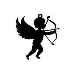 Fototapeta premium Cupid silhouette, cupid vector, Valentine's day cupid 