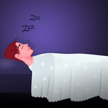 illustration of man snoring at night