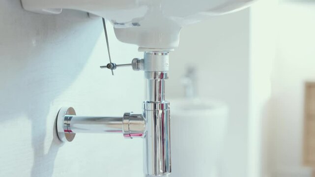 Broken bathroom sink leaking water