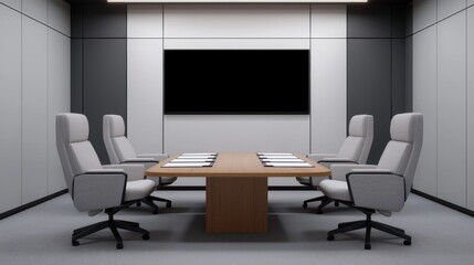 Modern Conference Room with Sleek Design and Minimalist Aesthetics