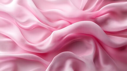 Fototapeta premium Pink silk fabric, soft waves, texture, background, design