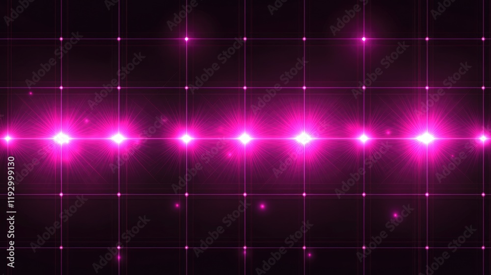 Poster abstract high-tech lines and glowing dots forming a grid pattern, designed for digital networks in a