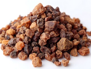 Obraz premium Close-up of myrrh resin, used in essential oil production for aromatherapy and healing treatments.