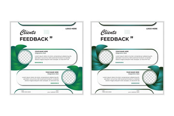 creative and modern client testimonial design template.