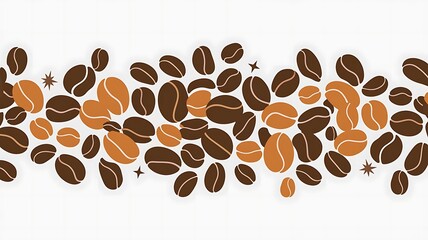 Obraz premium Coffee beans illustration background pattern for cafes and restaurants business use