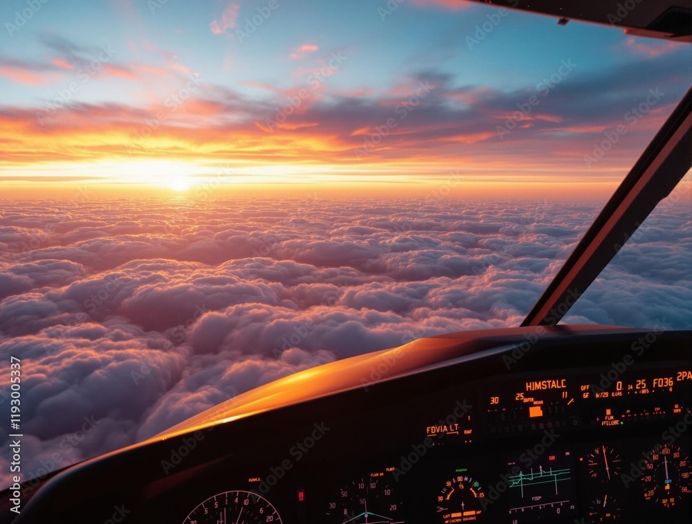 Poster stunning sunrise or sunset with clouds and a sun that is either rising or setting. in the foreground