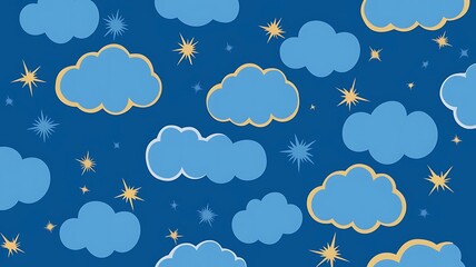 Stylized cloud and star pattern design for business use with a cartoon like look