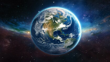 Fototapeta premium A beautiful planet Earth in space