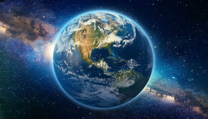 Fototapeta premium A beautiful planet Earth in space