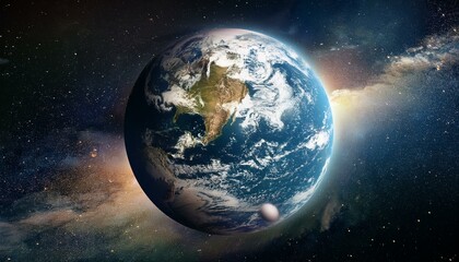 Fototapeta premium A beautiful planet Earth in space