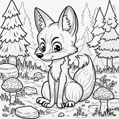Clever Fox Coloring Page for Creativity and Relaxation

