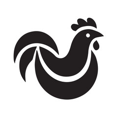 Fototapeta premium Stylish Black and White Rooster Silhouette Design