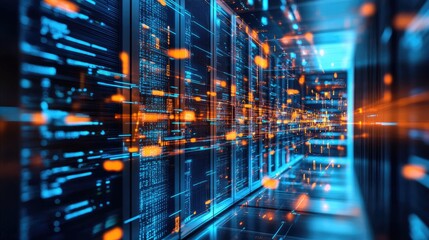 A high-tech room with glowing circuits and a digital map tracking cyber activity in real time.