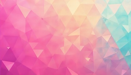 Fototapeta premium Colorful background with pink, yellow and blue triangles. The background is a mix of colors and the triangles are of different sizes. Banner, poster, background, Copy space