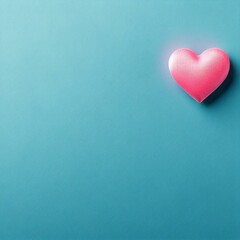 Fototapeta premium pink heart on blue background