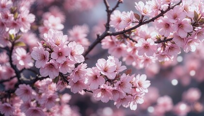 Obraz premium Beautiful Cherry Blossom Tree in Full Bloom