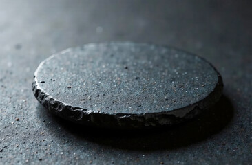 Empty black slate stone isolated on white background. 