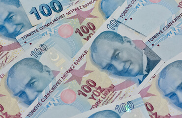 Images of banknotes of various countries. turkish lira photos.