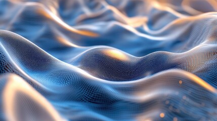 A smooth and dynamic digital web with glowing lines and points, optimized for app interface designs.