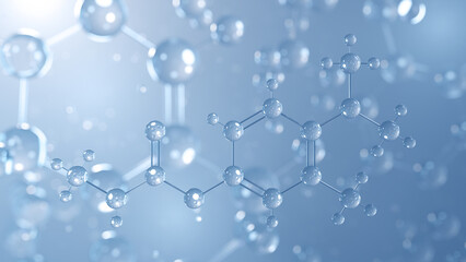 aminocarb molecular structure 3d, insecticide, structural chemical formula view from a microscope