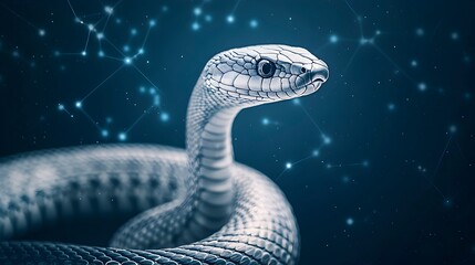 Fototapeta premium Elegant Snake Against Dark Background