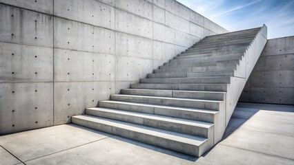 Fototapeta premium Modern Concrete Staircase Ascending Against a Textured Wall