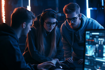 Creative team actively collaborating on significant media production project. Generative AI