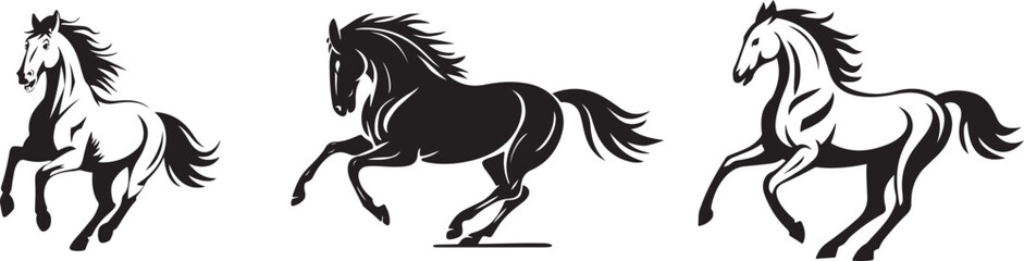 Elegant Running Horse Vector Art Designs