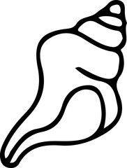 The seashell icon. Vector icon of seashells. Black linear seashell icons