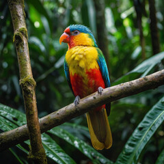 Obraz premium Tropical Bird Perched on a Branch