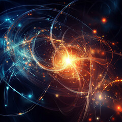 Obraz premium Dynamic energy formation abstract universe digital art cosmic environment close-up view theoretical physics concept