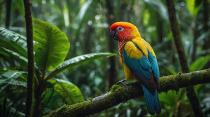 Obraz premium Tropical Bird Perched on a Branch