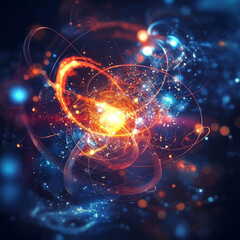 Obraz premium Cosmic energy burst abstract space digital art interstellar environment vibrant viewpoint thematic visualization