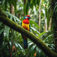Obraz premium Tropical Bird Perched on a Branch