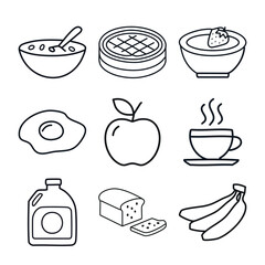 breakfast icons-set,Food Line Icons
