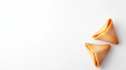Two fortune cookies with modern design and creative vector illustration on a white background