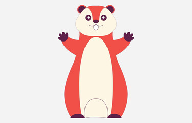 Cute Groundhog Cartoon Vector Illustration Isolated on white background