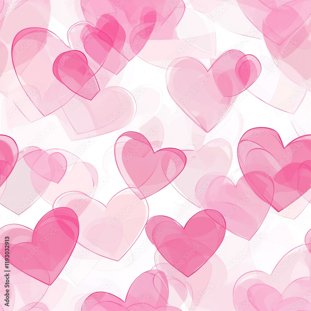 Aufkleber pink heart texture with overlapping transparent layers for valentine's day