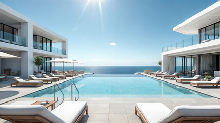 Fototapeta premium Resort outdoor swimming pool