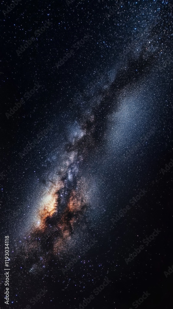Canvas Prints desert with starry sky at night with copy space vertically 9:16