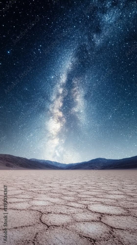 Canvas Prints desert with starry sky at night with copy space vertically 9:16
