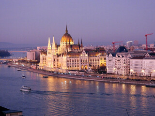 Hungary's Parliament building in Budapest by the Danube river
