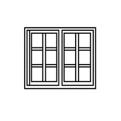 Obraz premium Minimalist open window icon with clean lines, symbolizing openness, transparency, and ventilation