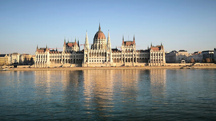 Fototapeta premium Hungary's Parliament building in Budapest by the Danube river