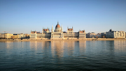 Hungary's Parliament building in Budapest by the Danube river