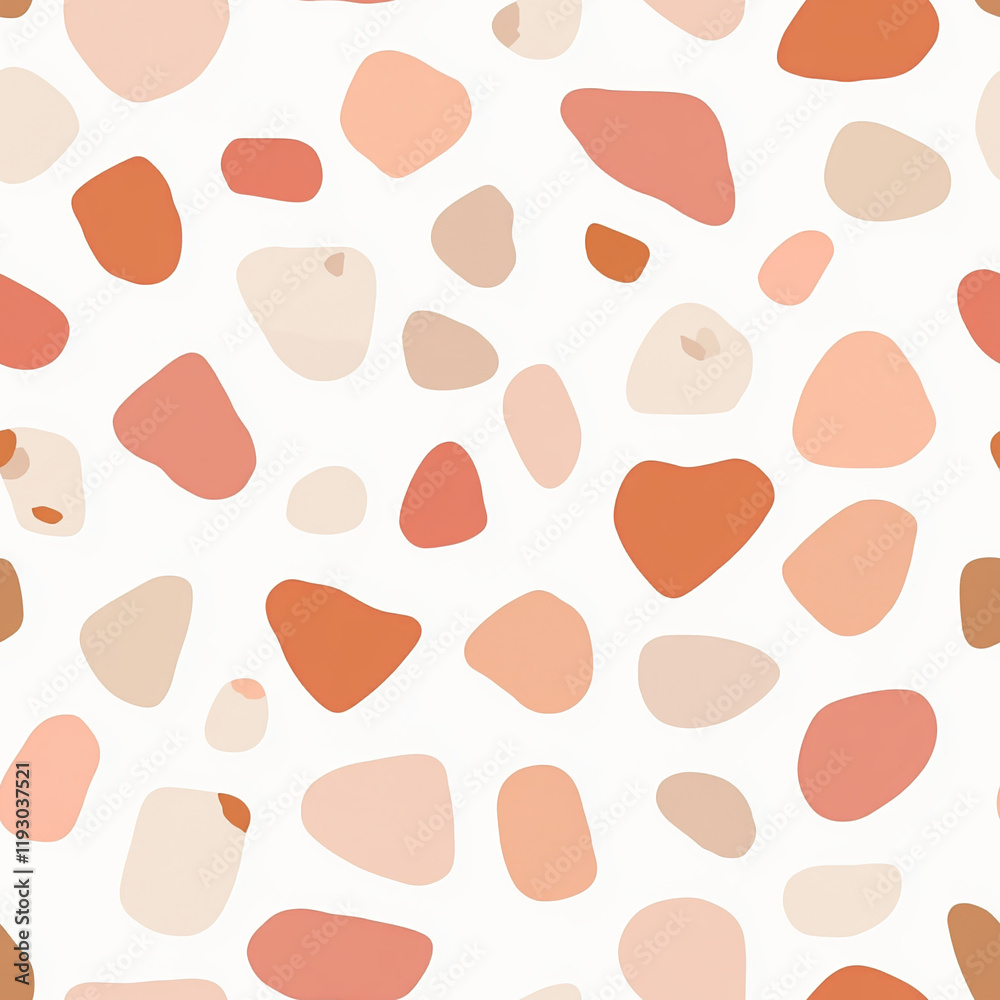 Poster abstract terrazzo texture with earthy tones, seamless pattern design