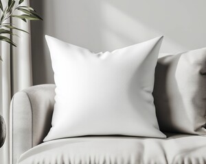 mockup of a solid white throw pillow