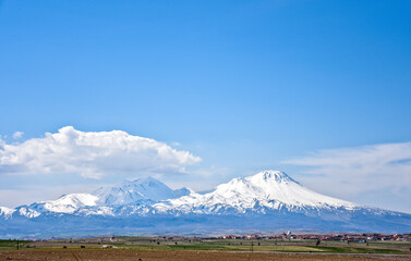 Mount Hasan in the middle area of Turkey with snow